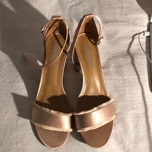 Light pink satin heels
